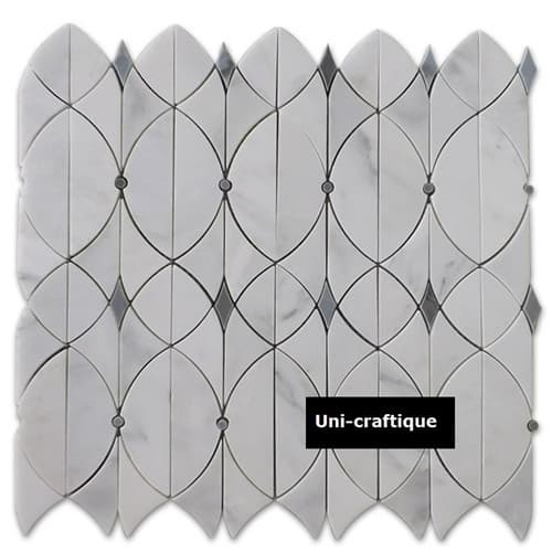 Water jet fish marble mosaic tiles new design